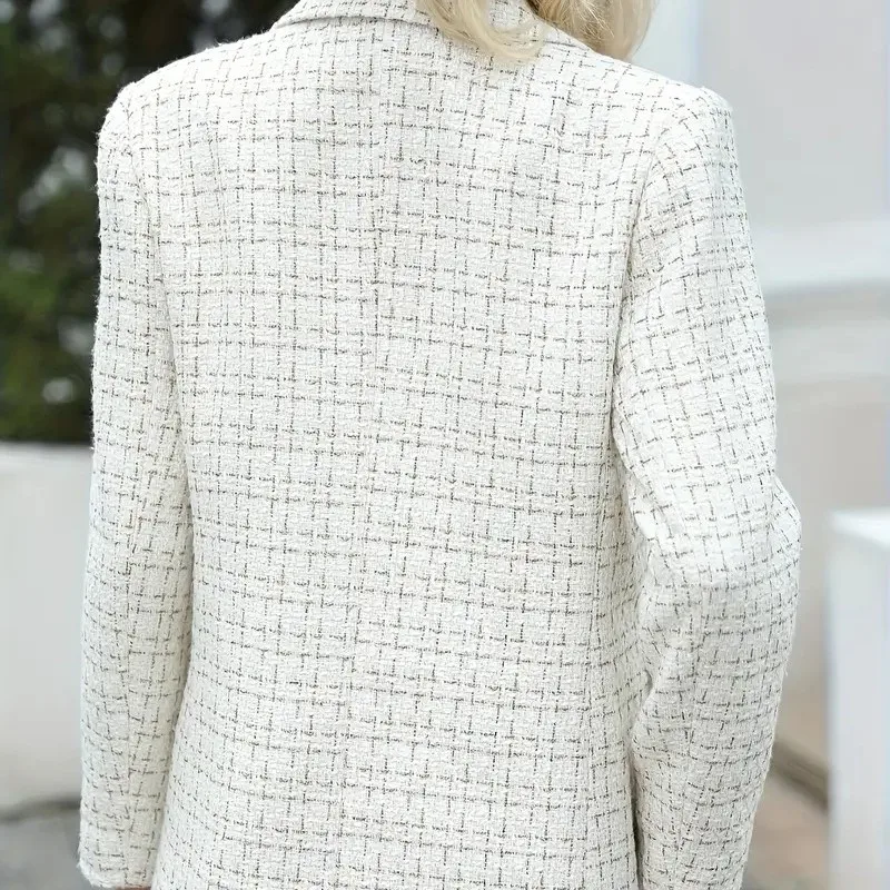 سترة بدلة نسائية صغيرة عصرية ذات طية صدر السترة وأكمام طويلة سترة واحدة الصدر سترة بدلة الخريف والشتاء