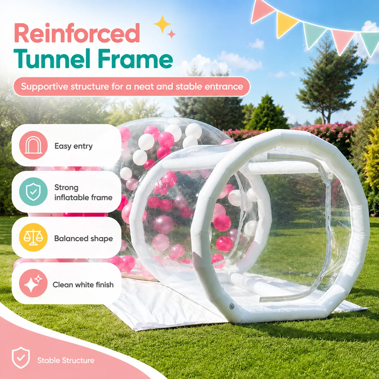 White Transparent Inflatable Bubble Dome Tent House Kids PVC Bubble Bounce House for Birthday Wedding Party Rental