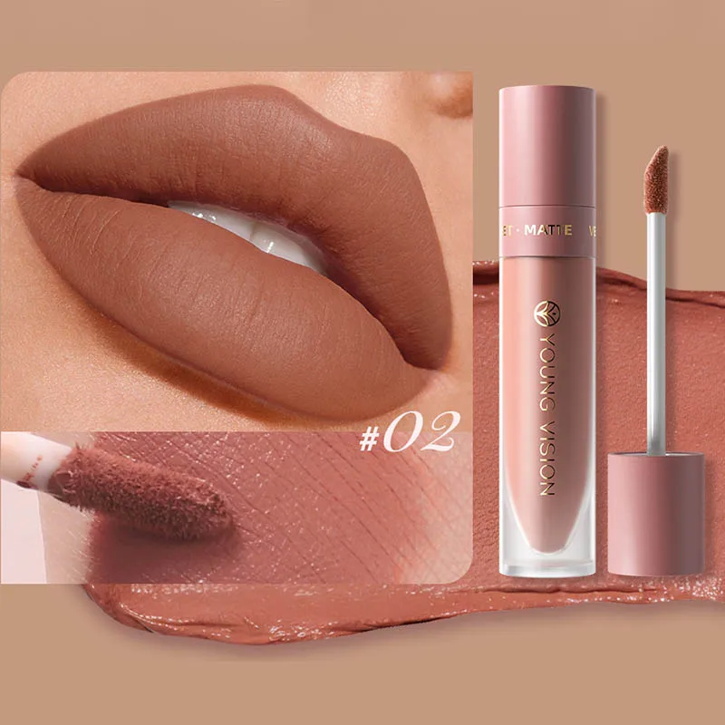 DUNUF 8-kleuren mat fluweel glad, eenvoudig aan te brengen lipgloss met vierkante buis, waterdichte driedimensionale opvullende lippenstift