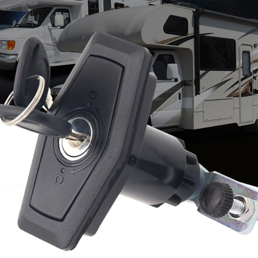 Compartment Door Lock Lock Push Door Lock Black Camper Lock Fitting Gasket Screws Quick Fitting Robust Materials