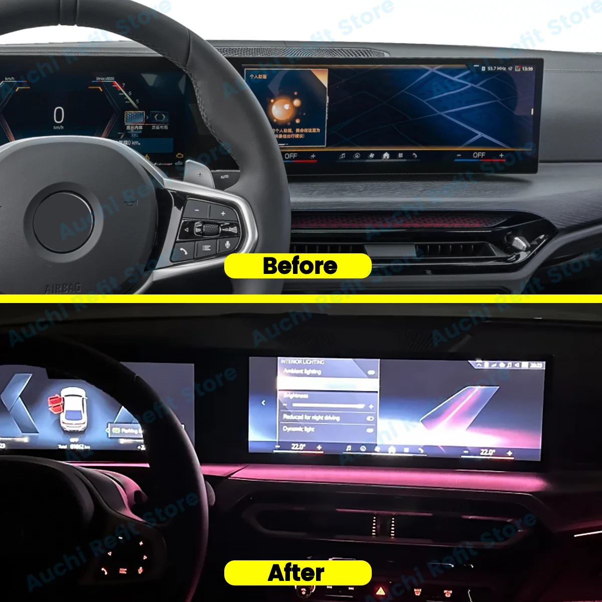 LED for BMW Instrument Ambient Lighting，BMW 2/3/4/7 Series X5 X6 X7 M3 M4 G20 G22 G80 G82 Dalian Screen Ambient Lighting