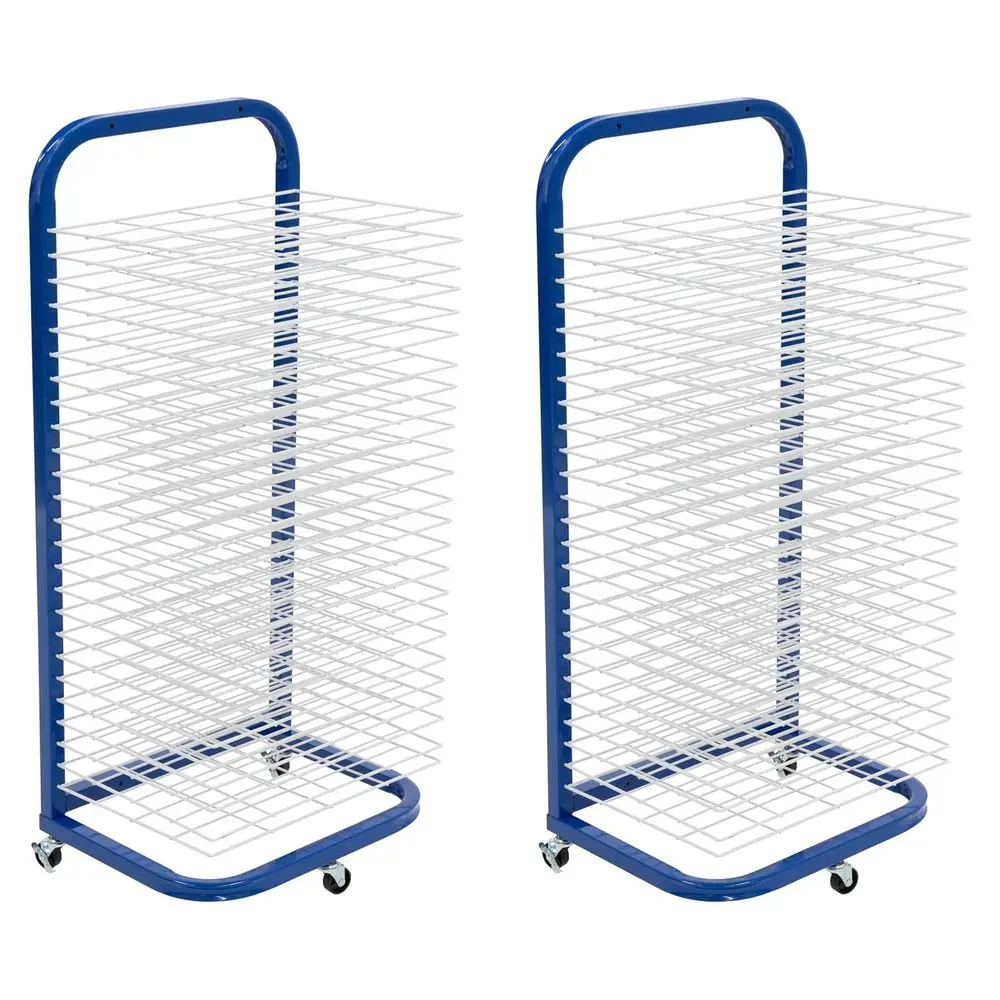 

Мобильная/настенная сушилка для художественных работ на 25 полок для студий и классов, 13 дюймов (глубина) x 17,5 дюймов (ширина) x 39,4 дюйма (высота), сине-белая, 2 шт.