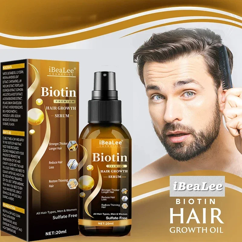 Haarwuchs Serum Biotin Anti Haarausfall Spray Kopfhaut Behandlung dicke schnell wachsende Haarpflege ätherische Öle für Männer Frauen