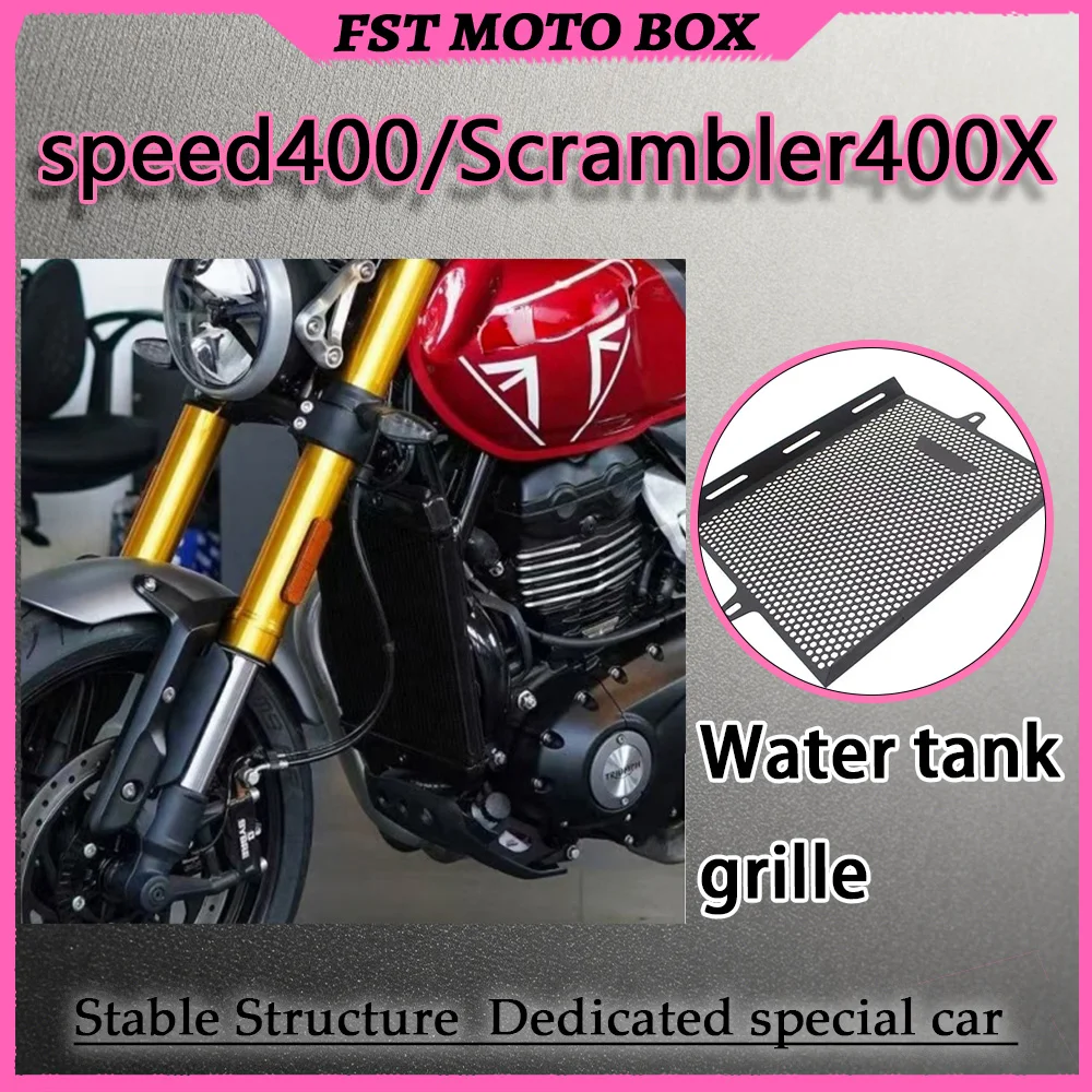 FOR Motorcycle Stainless Steel Water Tank Guard Honeycomb Mesh Anti-Stone Protector for Speed400 Scrambler400X Travel Grade