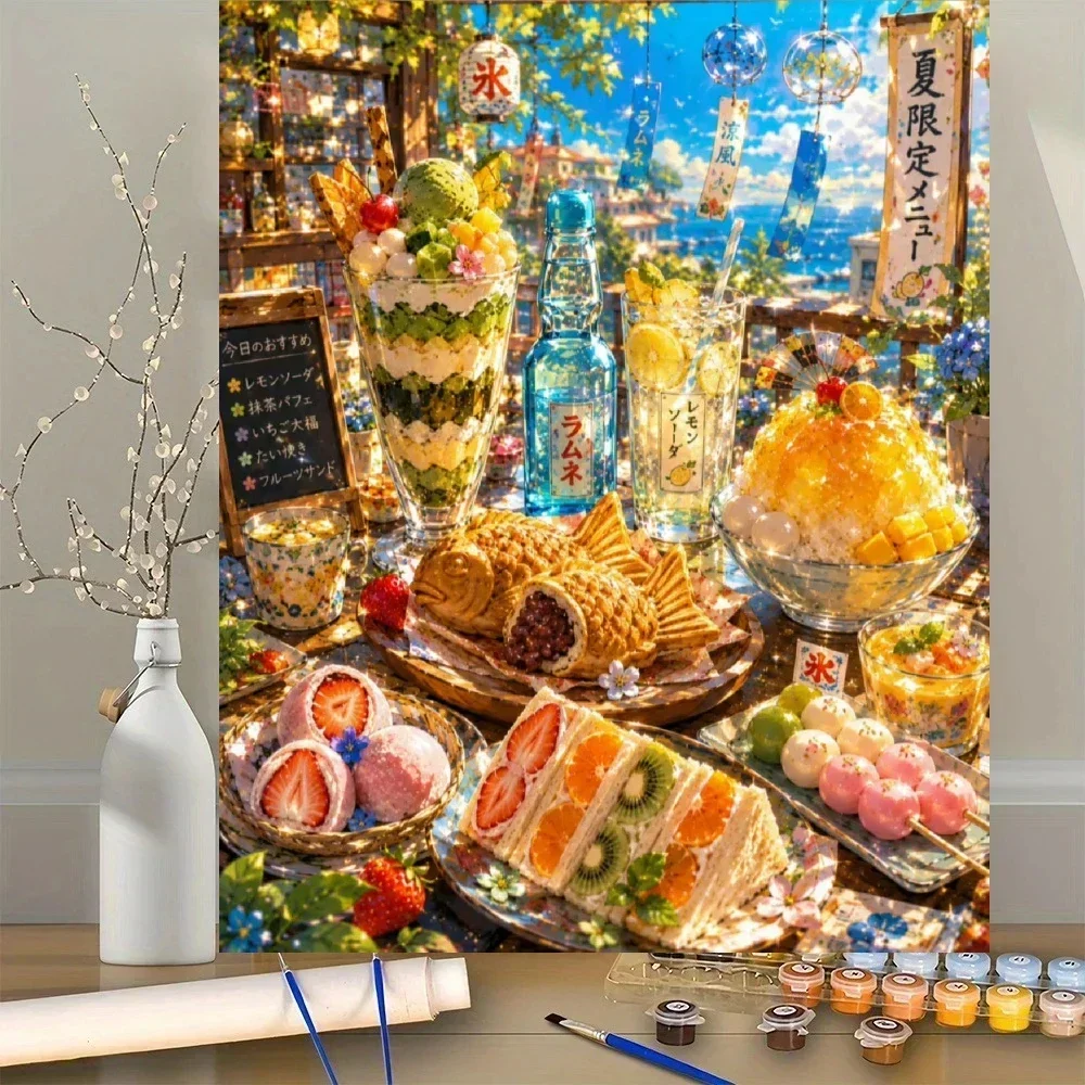 Paint By Numbers Kit for Adults ,children，Beginner To Advanced Number Oil Paintin Home Decor DIY Art  Flower Coffee