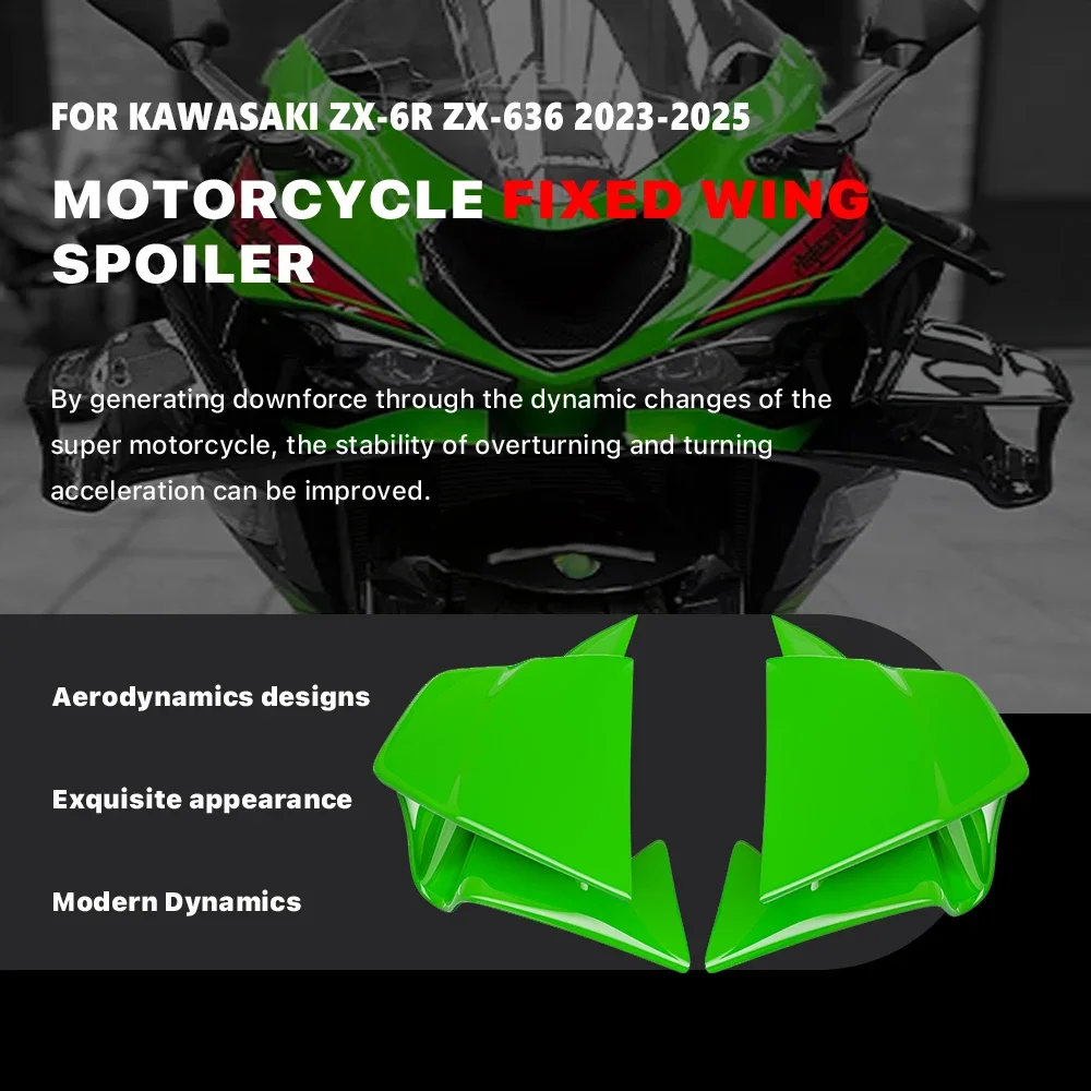 

New Fixed Wing Fairing Motorcycle Modification Accessories Are Suitable For Kawasaki ZX-6R ZX-636 2023-2025 Aerodynamic Spoiler