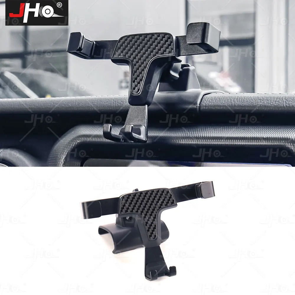 

JHO Air Vent Phone Holder Mount ABS Carbon Grain Gravity Support Bracket Fit for Jeep Gladiator 2021 2022 2023 Accessories