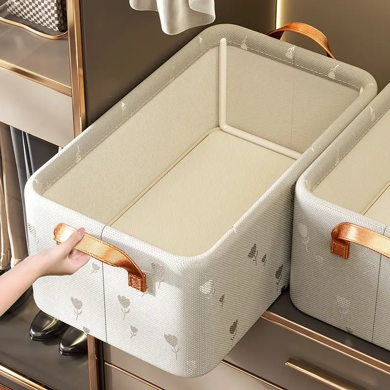 

Большая коробка для хранения одежды, органайзер для дома, корзина для хранения в шкафу, современный японский стиль, тканевый контейнер для хранения