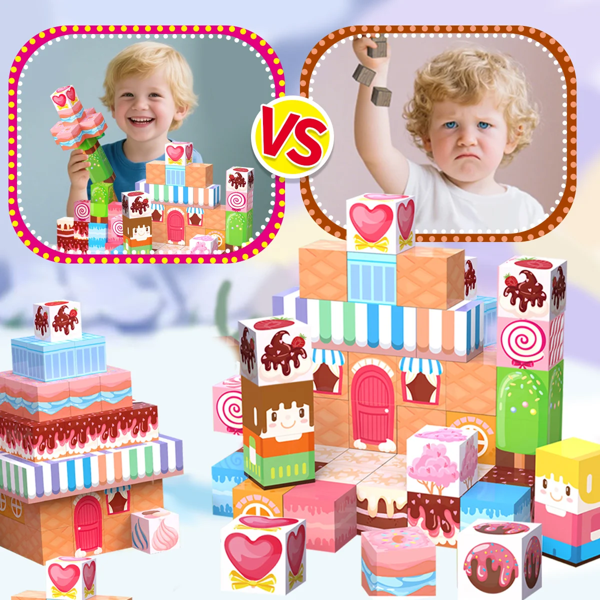 كتل مغناطيسية - ألعاب بناء للأولاد والبنات، هدايا عيد الميلاد وأعياد الميلاد للأطفال، لعبة حسية للفصل الدراسي للأطفال تعلم الجذعية