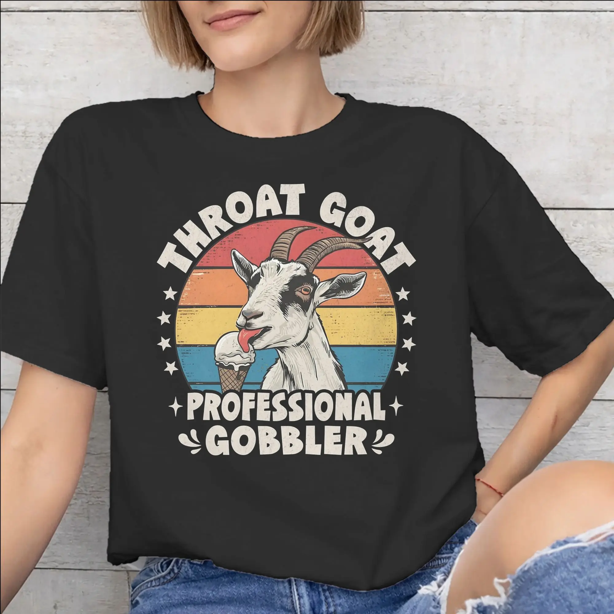 Throat Goat Funny Adult Humor  Graphic Print T Shirt Men Women  100% Cotton  Tee Shirt Clothes