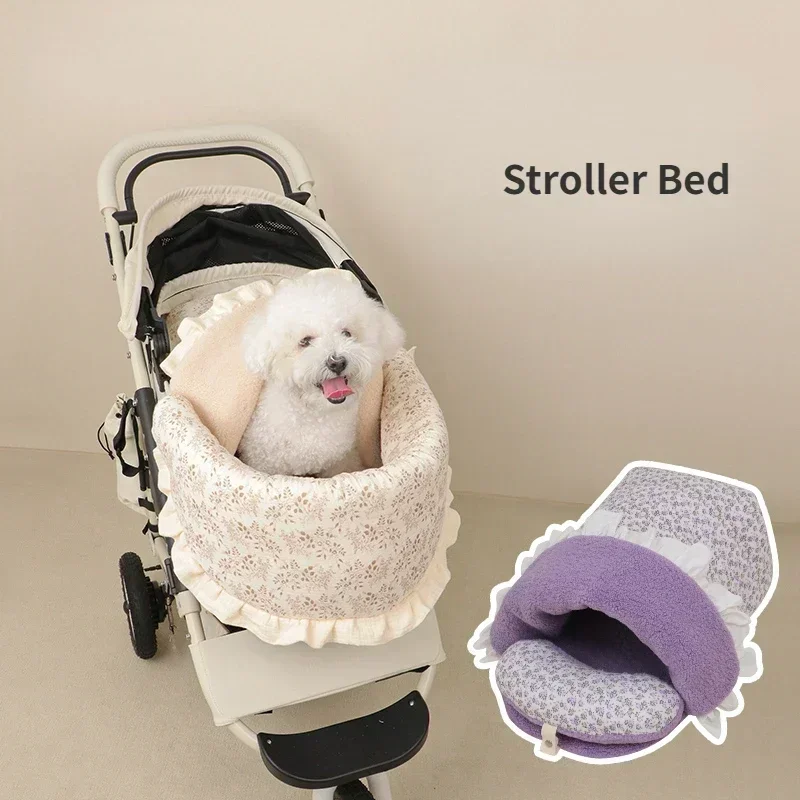 Bed Accessories for Dog Stroller,Warm Winter Plush Sleeping Bag for Dog,Outdoor Detachable Bed Pet Stroller,Warm outwalk for dog