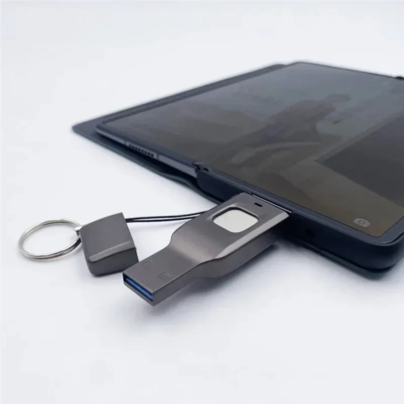 Practical-Fingerprint Flash Drive Metal OTG Pendrive USB3.0 Type C For Laptop Phone Lock Thumbdrive Jump USB Disk