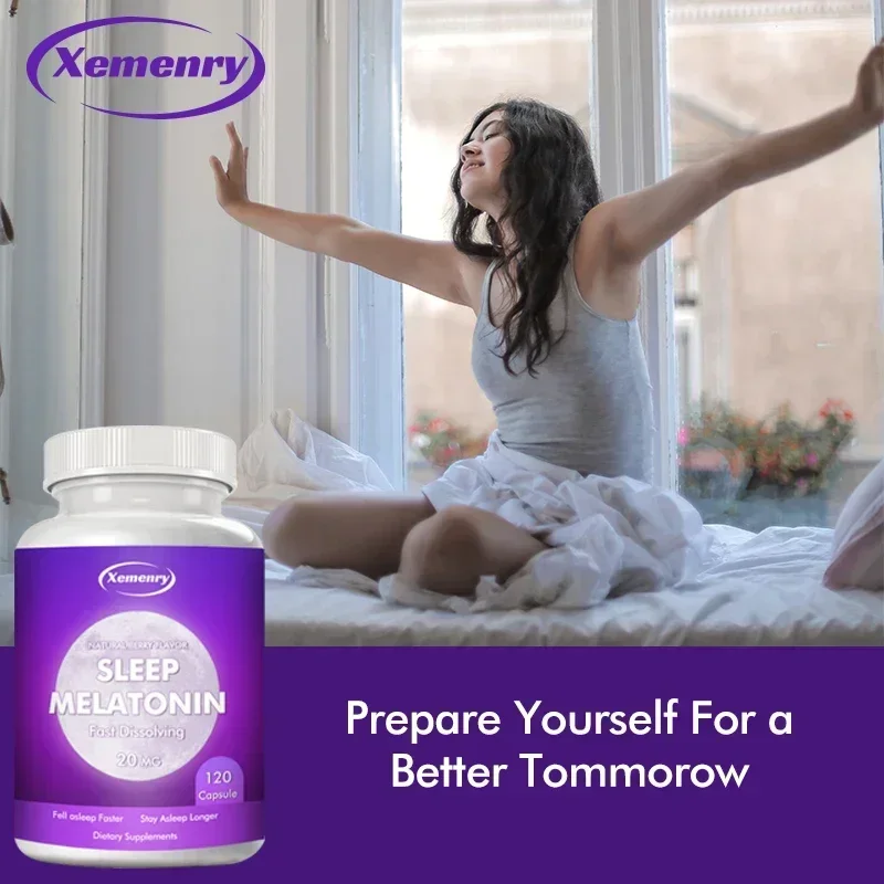 

Melatonin Capsules 20 Mg Support Natural Sleep Cycles Help Promote Relaxation and Sleep - Clinically Researched Melatonin