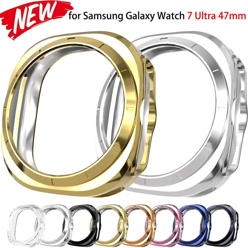 

Case for Samsung Galaxy Watch 7 Ultra 47mm Smartwatch Cover Soft TPU Bumper Protective Shell for Galaxy 7 Ultra 47mm Accessories