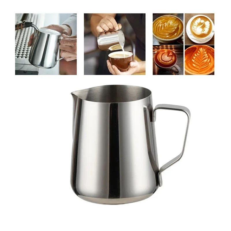 

2024 New Milk Creamer Frothing Pitcher Stainless Steel, 350ml Coffee Cup Jug Latte Espresso Cappuccino Milk Cup Barista