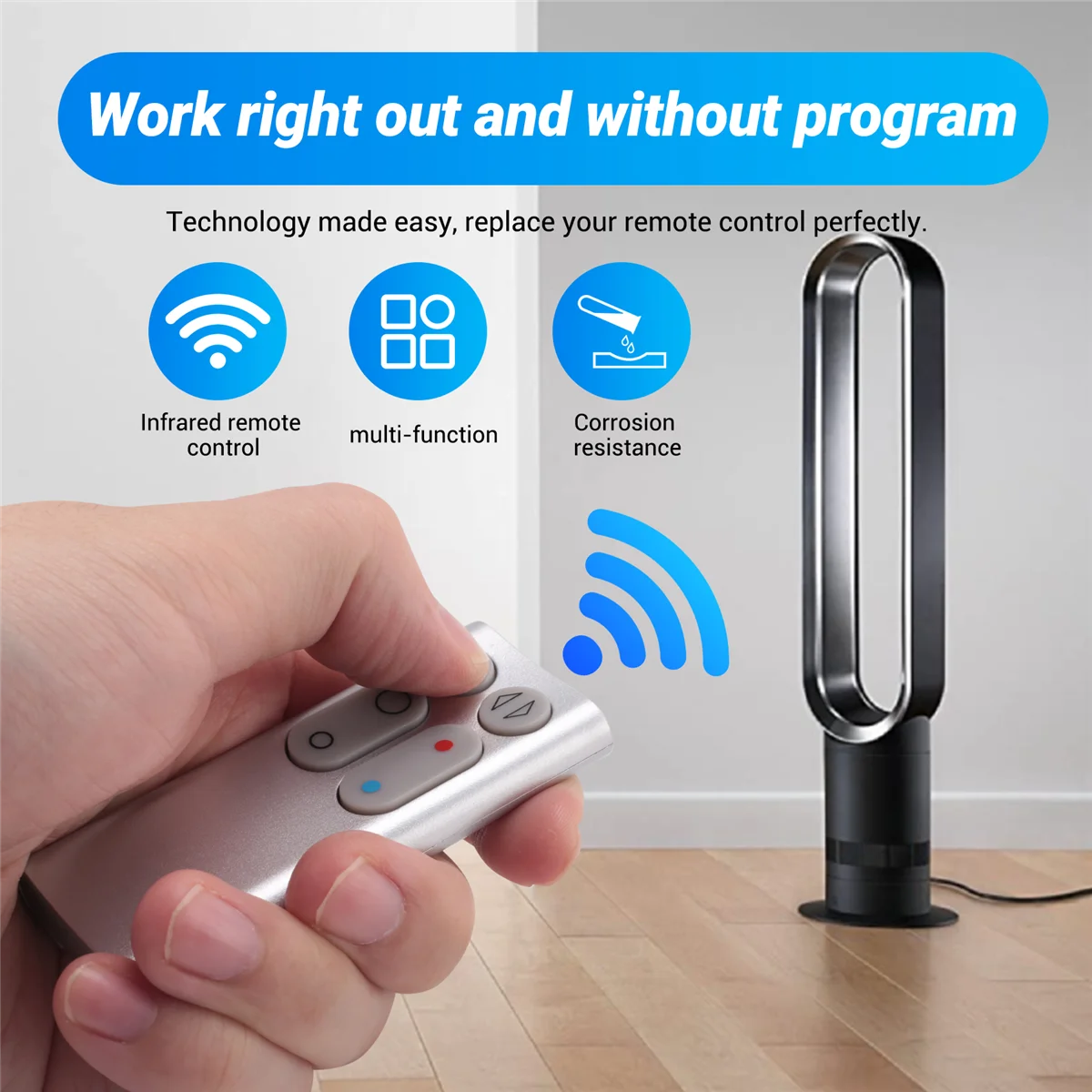 ร้อนเปลี่ยน AM04 AM05 รีโมทคอนโทรลสําหรับพัดลม Dyson เครื่องทําความร้อนรุ่น AM04 AM05 รีโมทคอนโทรล (Silver)