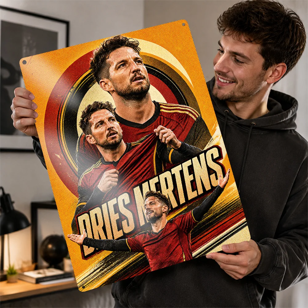 Dries Mertens Football Printed Poster Personalized Aluminum Metal Sign Club Legacy Style Wall Art Made For Stadium Enthusiasts