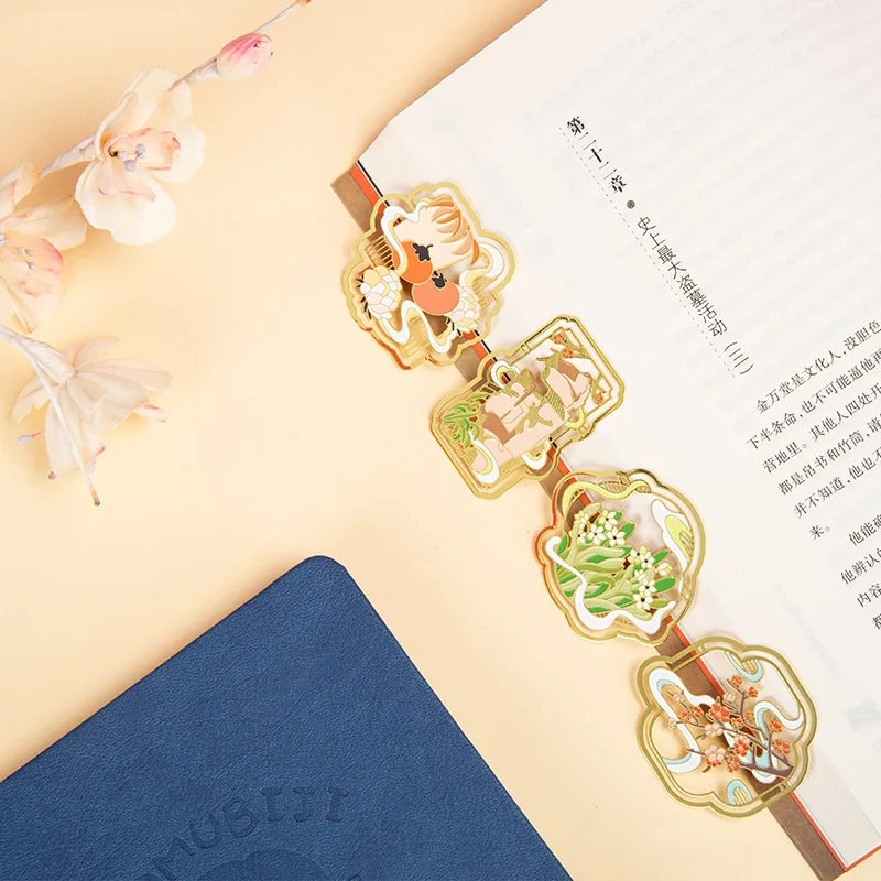 Elegant Zinc Alloy Bookmark for Lunar New Year Ritual Display Unique Design Book Markers