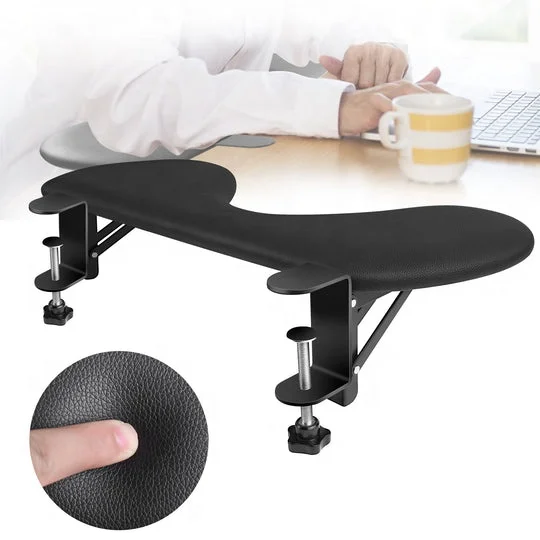 Almohadilla para Reposabrazos de ordenador, extensor de escritorio, extensor de reposamuñecas de cuero, extensor de reposabrazos para teclado ergonómico