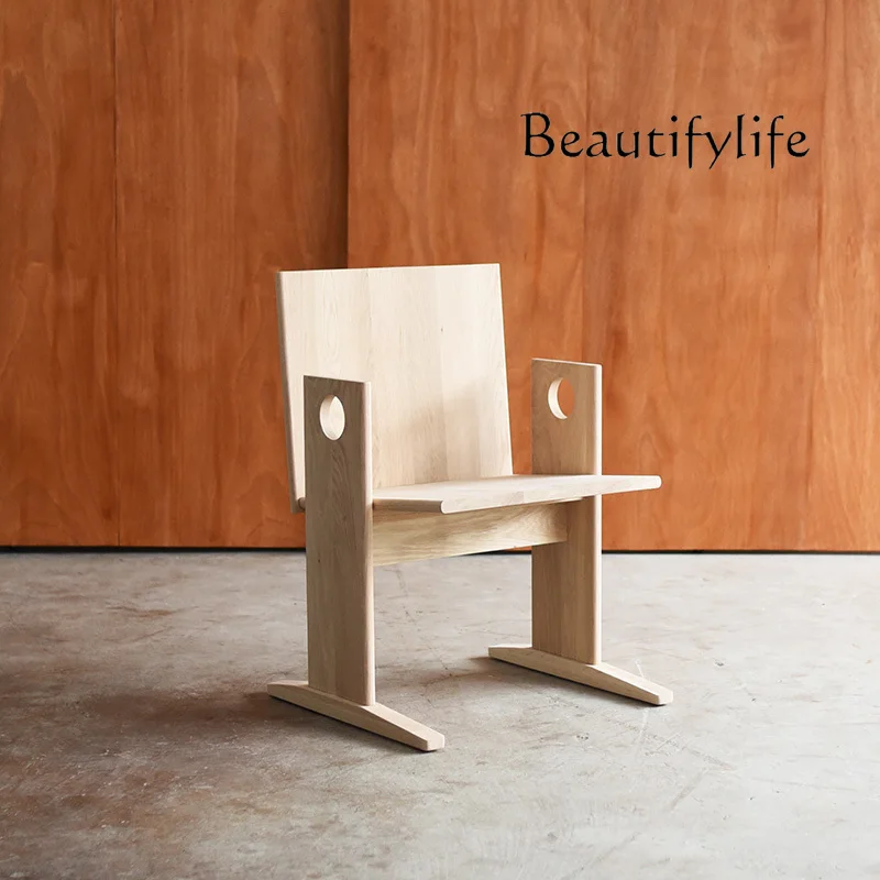

Modern Minimalist Nordic Designer Solid Wood White Oak Dining Chair Design Restaurant