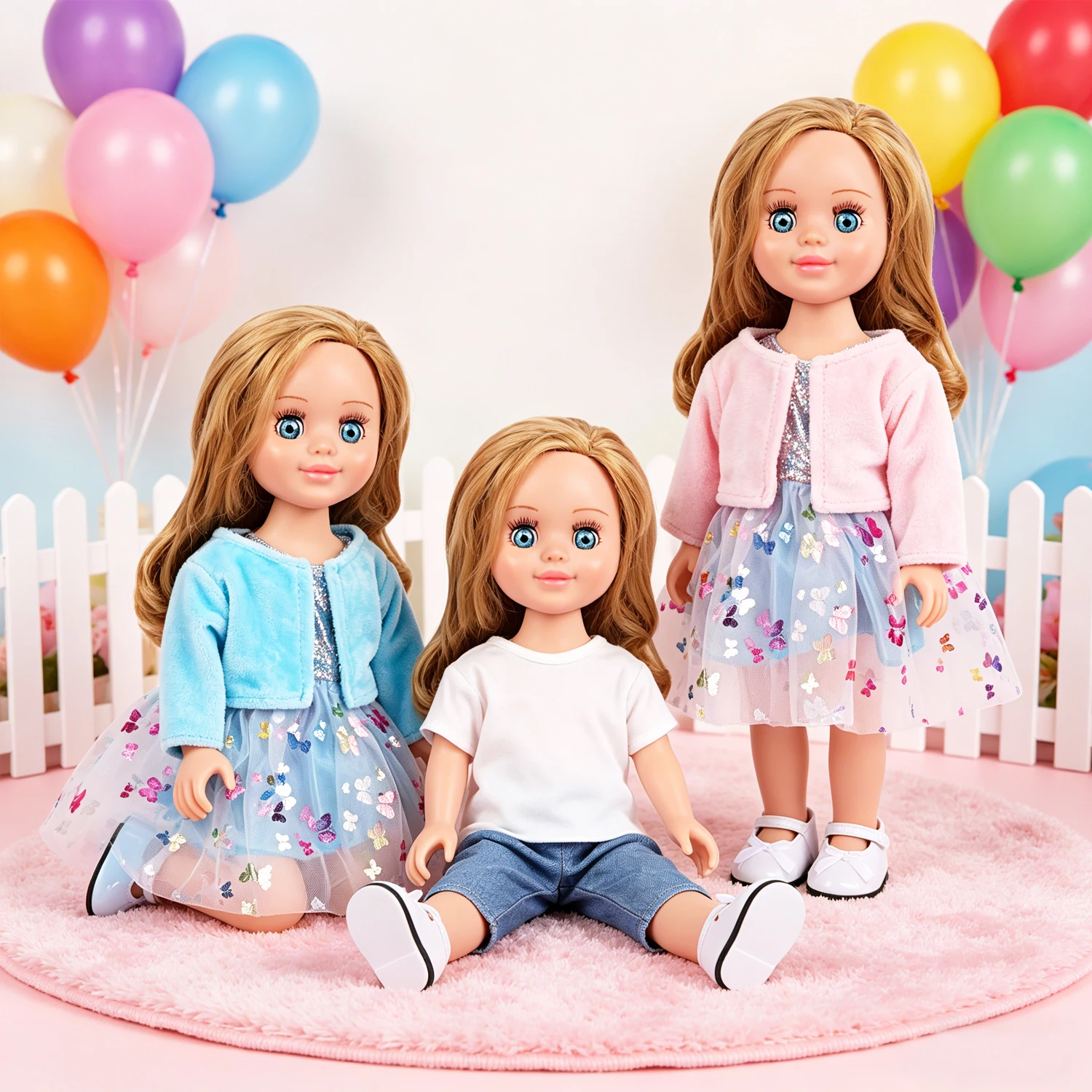 Cute 18 Inch Doll Clothes Set Butterfly Tulle Dress & Casual Outfits Cardigan + Skirt for 4cm Baby Newborn,OG Girl Dolls Toy
