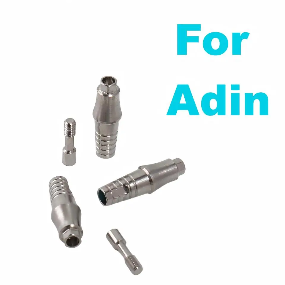 10Pcs Dental Implant Prefabricated Straight Abutments for Adin Internal Hexagon Prosthetics Accessories Titanium Screws