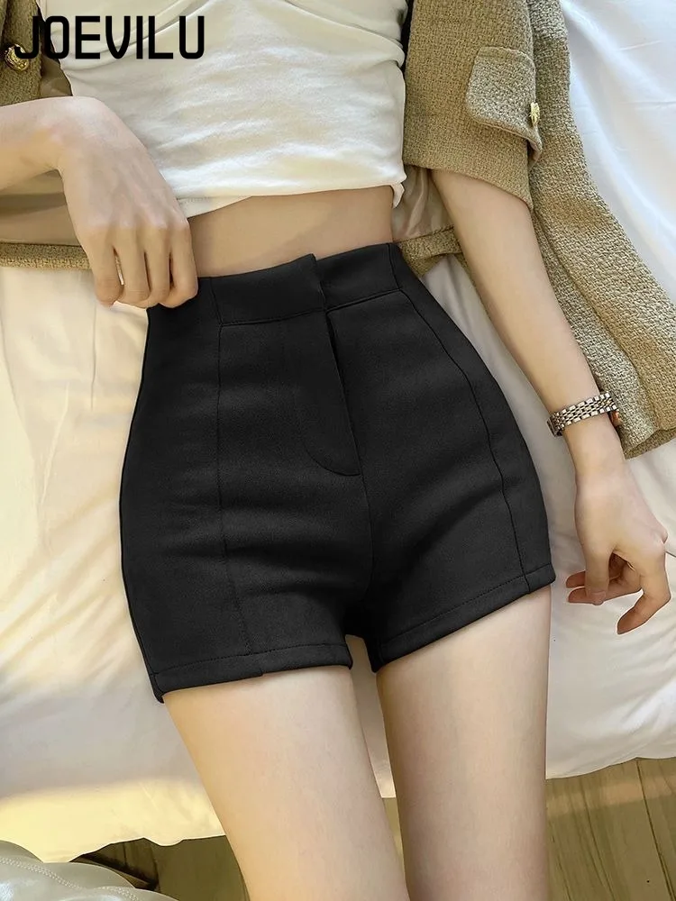 Pantalones cortos negros sexis para mujer, pantalones de bota nuevos para primavera y otoño, ropa exterior, paquete de cintura alta, pantalones ajustados a la cadera con parte inferior elástica alta