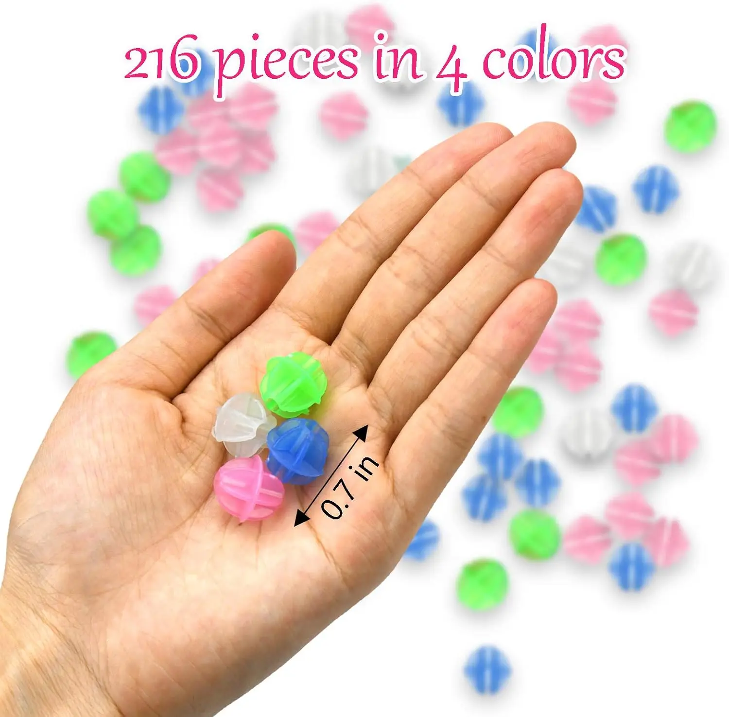 

Bike Spoke Beads Glow in The Dark That Make Noise- Plastic Round Multicolor Luminous for Kids Bicycle Wheel Decorations (216PCS)