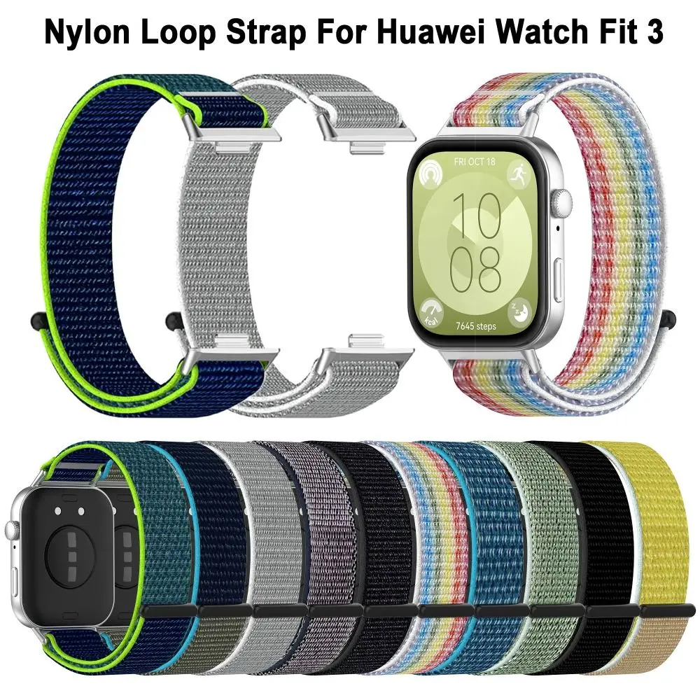 

Ремешок нейлоновый для Huawei Watch Fit 3, регулируемый эластичный браслет для Huawei Watch Fit 3, Аксессуары для браслета