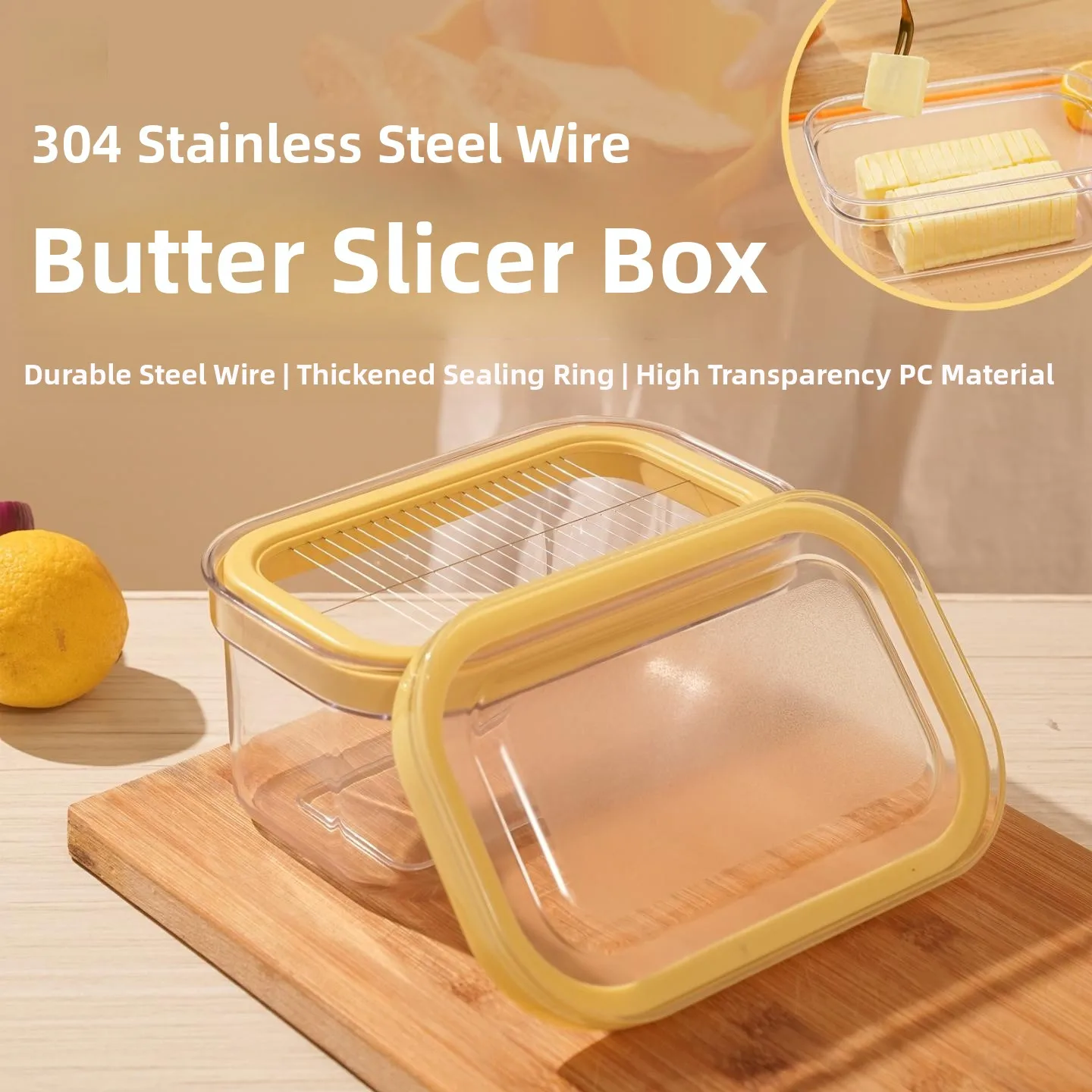 

Sed Storage Box Cheese Butter Preservation Cutting Home Use Storage Container Cover Rectangular High Borosilie Glass
