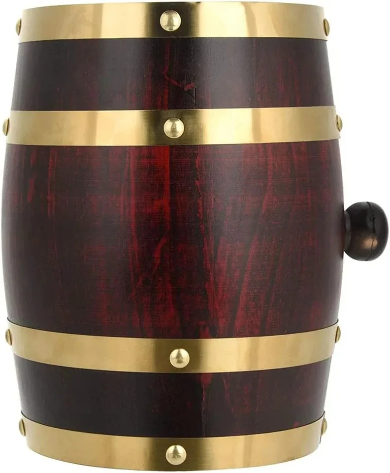 Multi-purpose 1.5-litre 3-litre Aged Oak Barrels, Large Storage Containers for Wine and Whisky Bar Supplies for FamilyGatherings