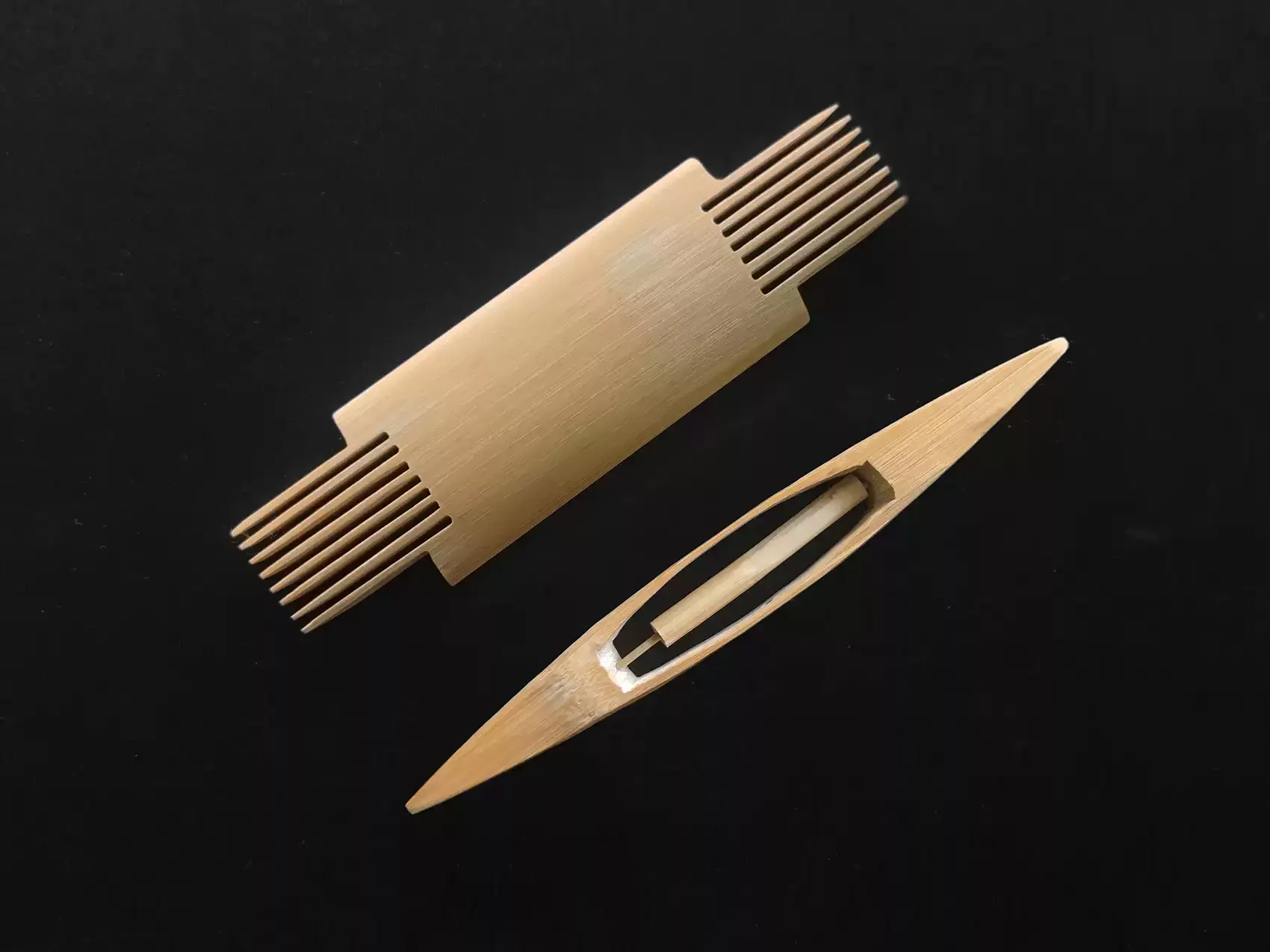 إكسسوارات النسيج المصنوعة يدويًا، مكوك الخيزران والمضرب لكيسي لوم، أدوات نسج الحرير الصينية التقليدية #3