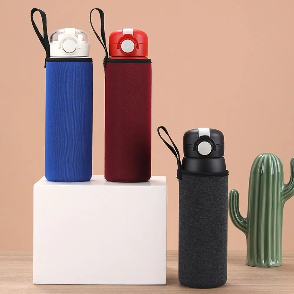 Collapsible Glass Bottle Bag Portable Water Bottle Holder Elastic Cup Pouch Neoprene Protective Bottle Case Camping Accessories