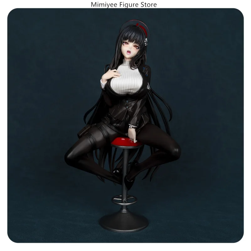 

​ 25 см синий архив Цукацуки Рио игра для девочек, черные чулки для сидения, Коллекционная фигурка из ПВХ, статуя, украшение для рабочего стола, подарок ​