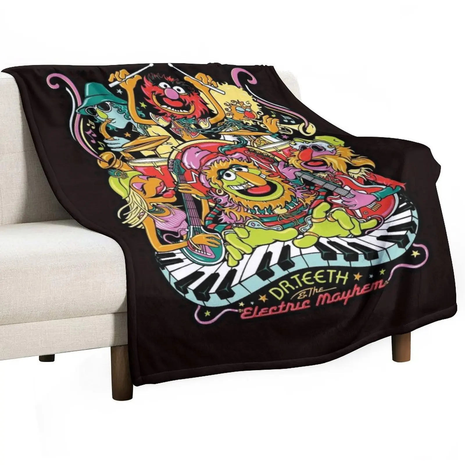 Dr. Teeth and the Electric Mayhem Throw Blanket Custom Flannel Heavy Blankets