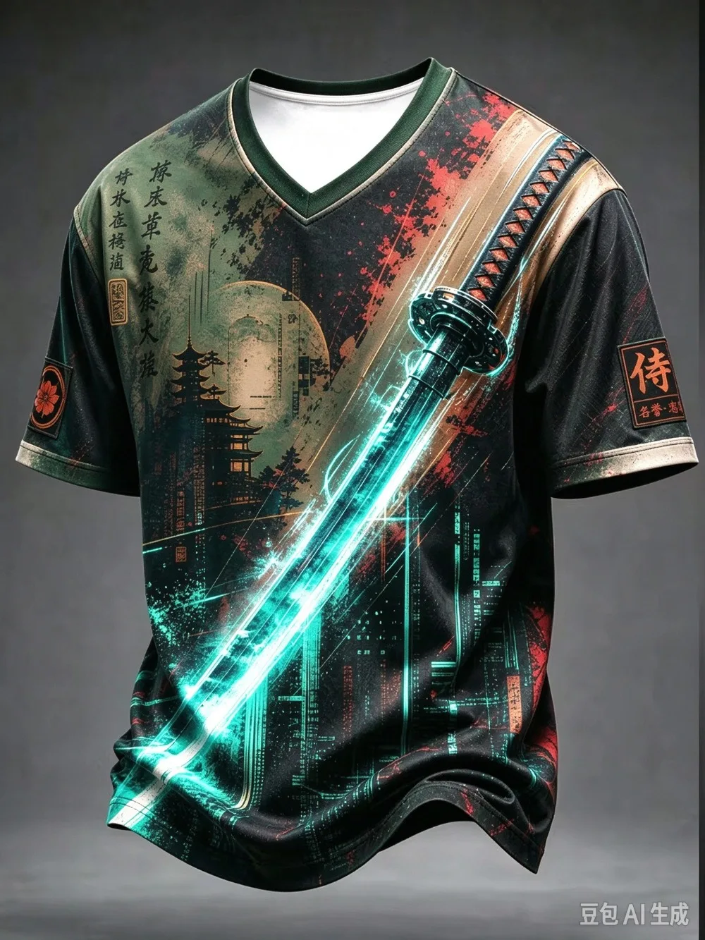 2027 Summer New Men's Football Training Clothing - Japanese Samurai Series 3D Printed Sports Quick-Drying T-Shirt for Family Use