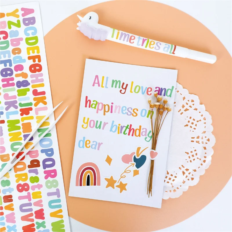 1~5PCS Letter Stickers Convenient Health And Environmental Protection Rich Content Clear Pattern Beautiful Printing Scrapbook