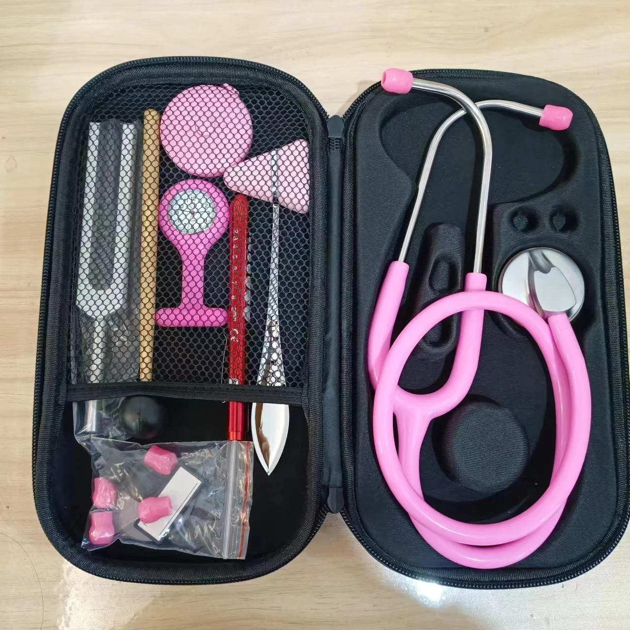 medical Surgical Diagnostics Instrument Storage Case Kit Pen Light Auscultator Tuning Fork With Nylon Bag For Medical Student