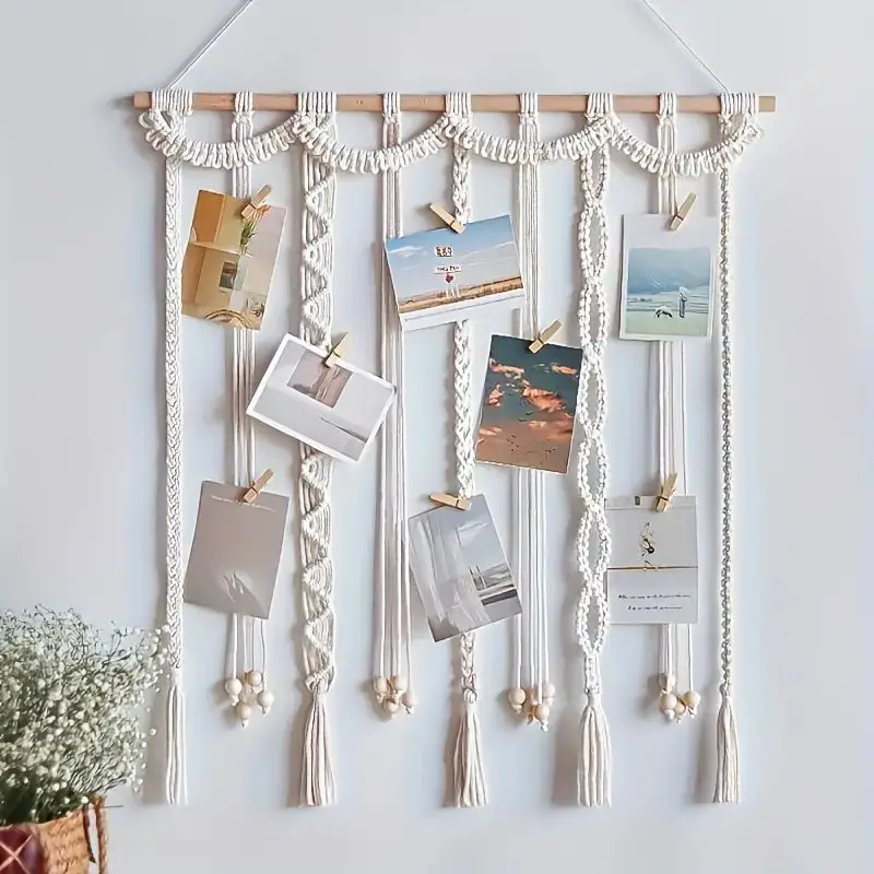1pcs ins Bohemian style photograph display storage tool handmade exquisite multifunctional home tassel hanging decoration