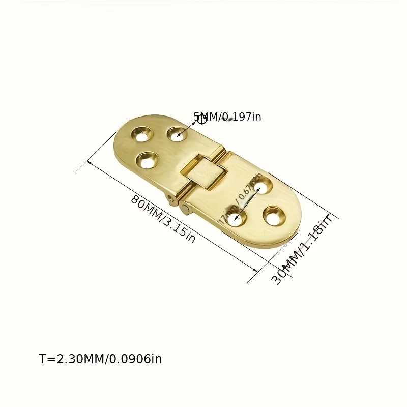 2Pcs Furniture Fitting Folding Hinge Self Supporting Table Cabinet Door Flush Mounted S for Kitchen