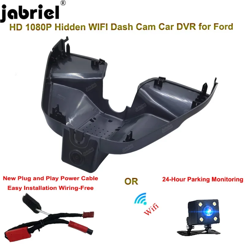 

Jabriel For Ford Mondeo EVOS Dash Cam Camera 2021 2022 2023 204 For Lincoln Z Wifi HD 1080P Car DVR Video Recorder Plug and Play