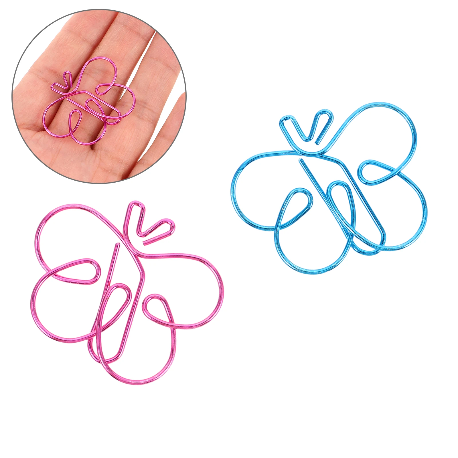 24 Pcs Paper Clips Creative Bookmarks Butterfly Metal Paperclip Animal Shaped Cute