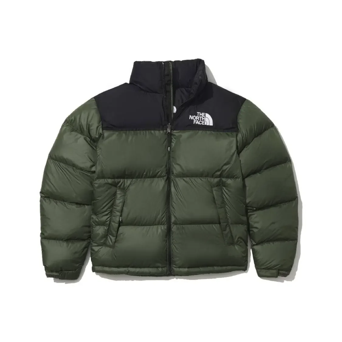THE NORTH FACE Nuptse HYBRIDDOWN BALL JACKET Stand-up Collar Zipper Pilot Jacket Men and Women Green NJ1DQ63D