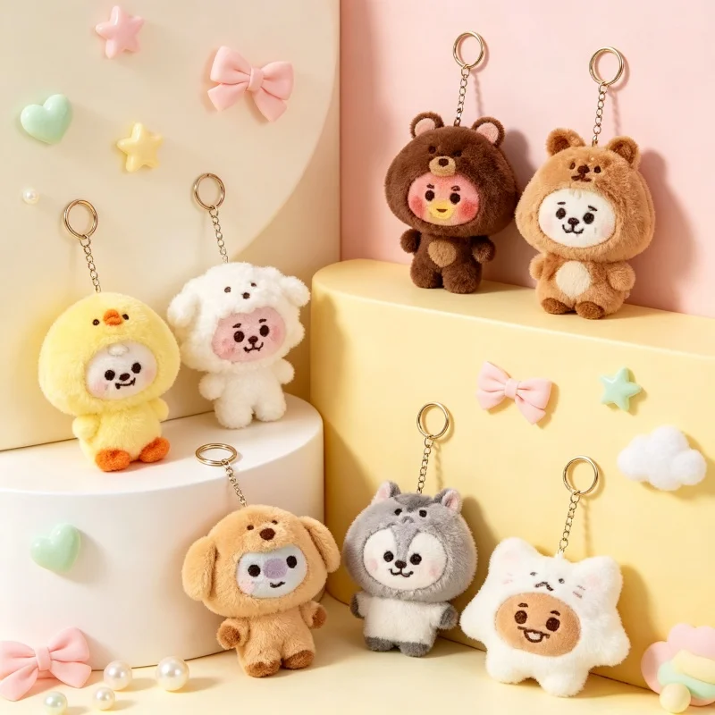 2026 New Style BT21 COOKY SHOOKY Cross Dressing Plush Keychain, Soft Stuffed Doll Backpack Ornament, Birthday Gift for Friends - view 5