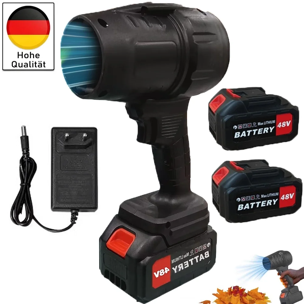 Ventilador Turbo Jet sin Escobillas de 160,000 RPM, Soplador de Aire Eléctrico Inalámbrico, Herramienta Manual Potente para Eliminar Polvo y Nieve + 2 Baterías