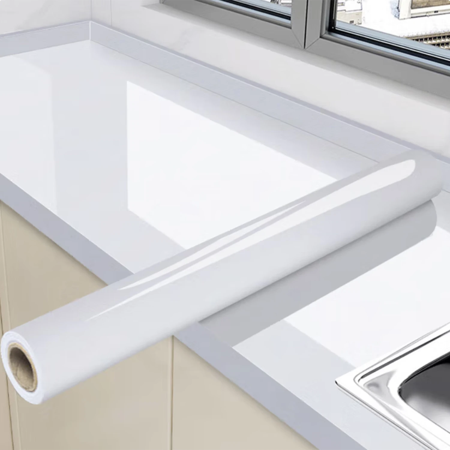 

Перламутровая белая мраморная контактная бумага для кухонных шкафов, водонепроницаемые самоклеящиеся виниловые обои, отклеивающиеся и прилипающие обои, декор своими руками