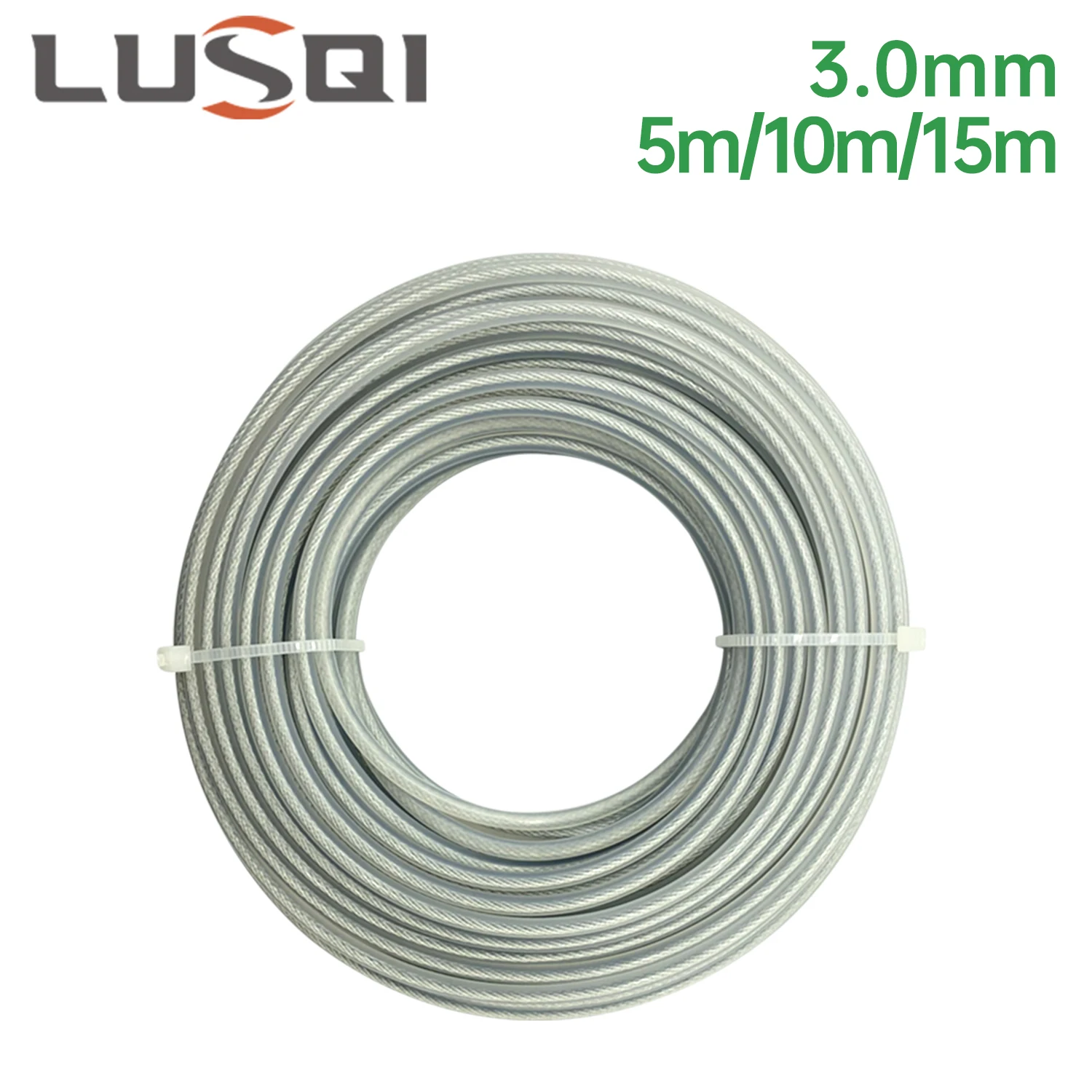 LUSQI 3mm * 5m/10m/15m çelik tel naylon çim biçme makinesi hattı çim biçme makinesi kordon uzun yuvarlak rulo çim değiştirme