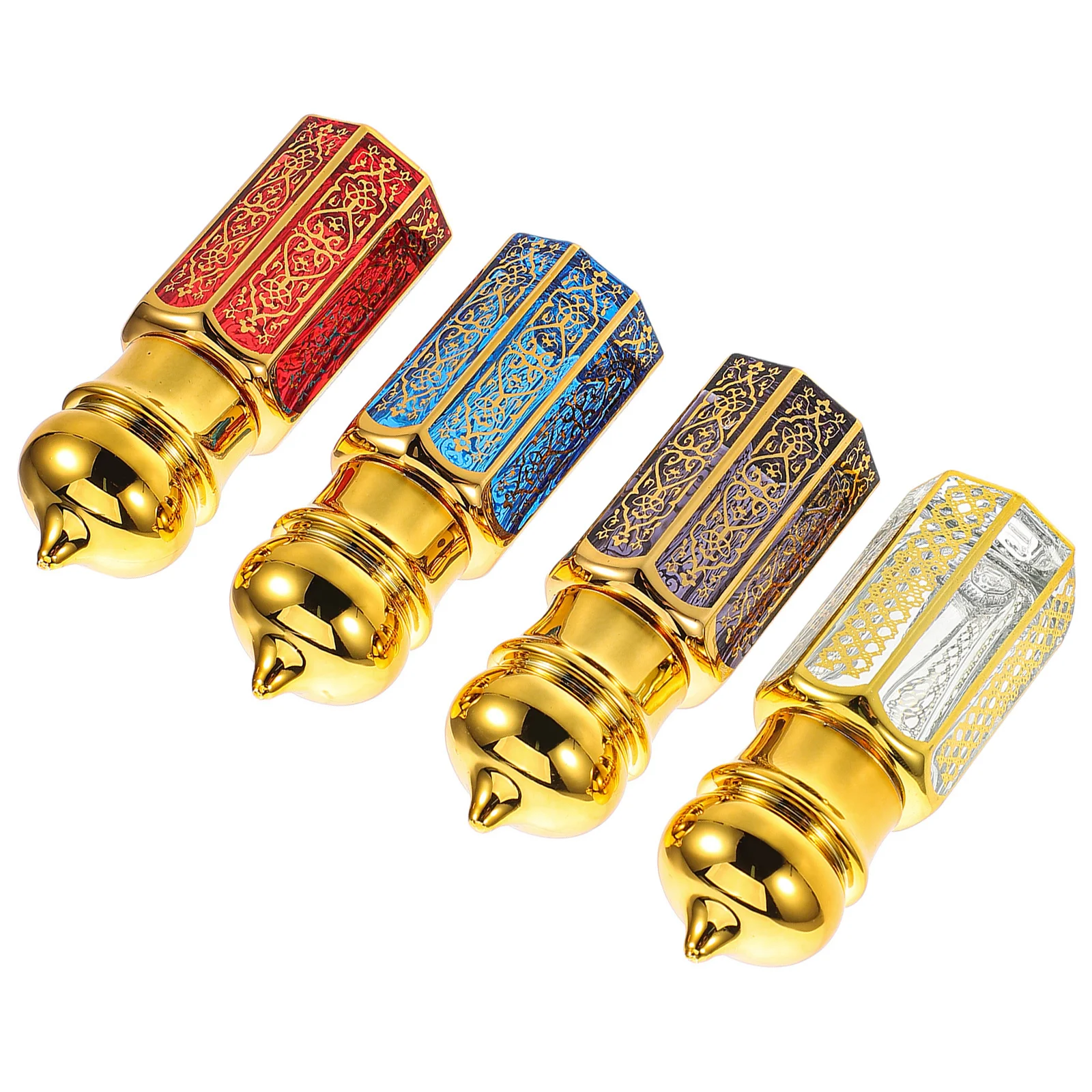 

4Pcs Essential Oil Bottles Portable Refillable Glass Mini Perfume Roller Ball Container Travel Fragrance Dispenser 6ml