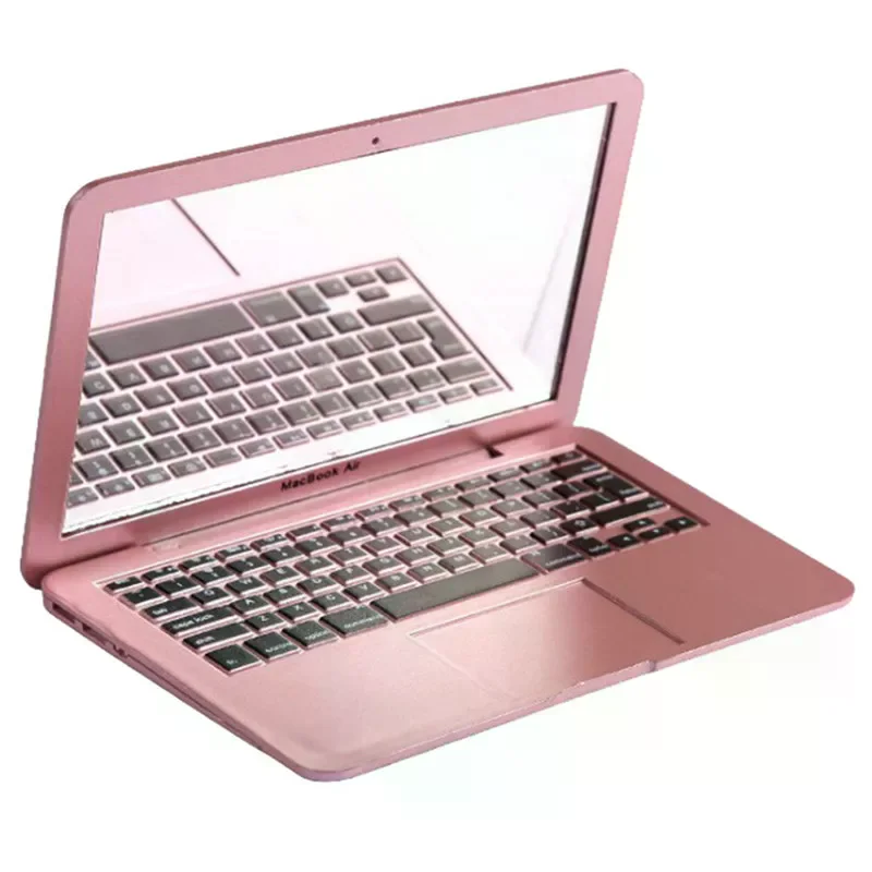 Girl's Mini Pocket Laptop Shape Makeup Mirror Toy Clear Baby Mirrors Compact Educational Role-Playing Beauty Set For Kids