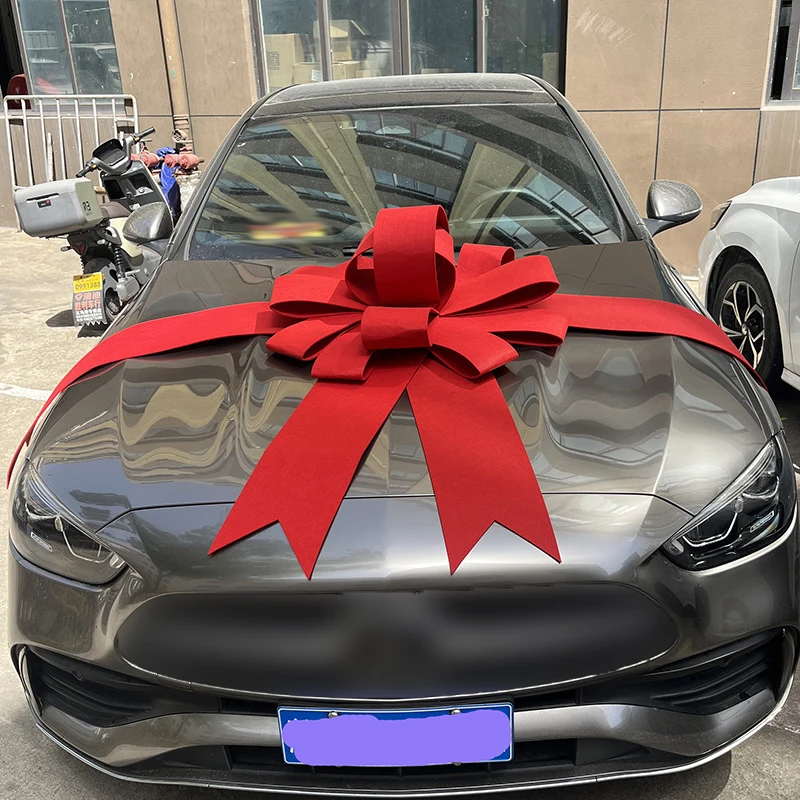 Riesige rote Schleife, Hochzeitsauto, 4S, Shop, Ausstellungsraum, Auto-Dekoration, Schleife, Party, Weihnachtsdekoration, Schleife, Knoten, neues Haus, neues Auto, Lieferzeremonie, Schleife